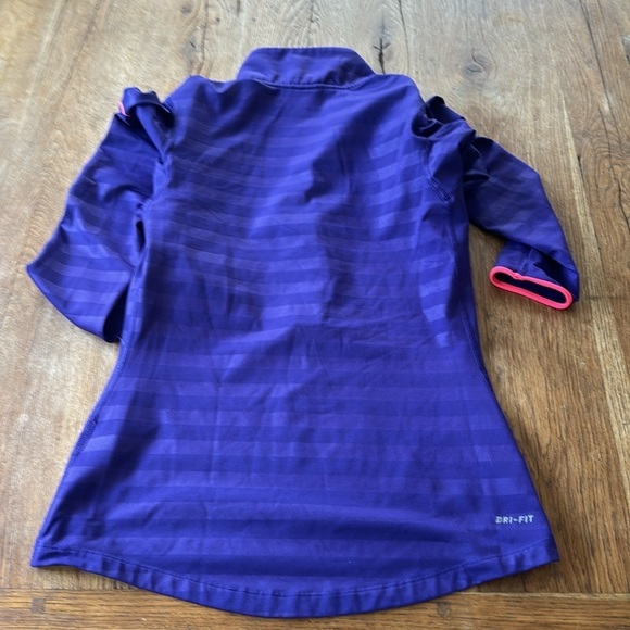 NIKE PRO DRI-FIT Purple and Neon Pink Pullover with Quarter Zip Sz Small - Picture 7 of 8